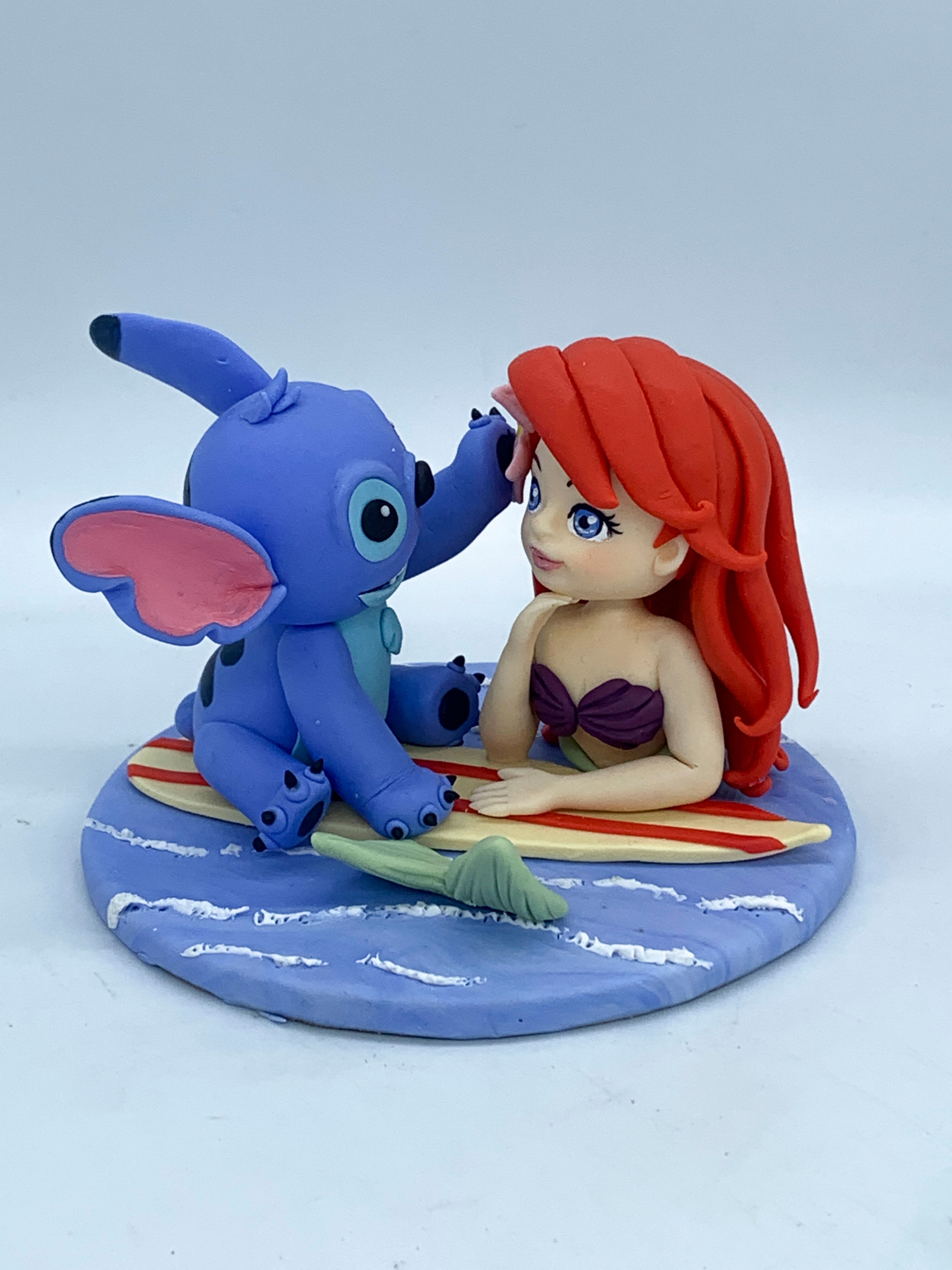 Picture of Princess Ariel & Stitch Wedding Cake Topper, Disney Princess Wedding Theme, Little Mermaid wedding theme