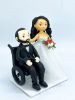 Picture of Groom on Wheelchair Wedding Cake Topper, Special Wedding Centerpiece, Classic Wedding Cake Topper