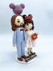 Picture of Happily Ever After Wedding cake topper, Long Hair & Full Bearded Groom, Disney Lover wedding cake topper