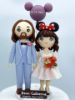 Picture of Happily Ever After Wedding cake topper, Long Hair & Full Bearded Groom, Disney Lover wedding cake topper