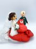 Picture of Bride & Groom with Sebastian Wedding Cake Topper, Little Mermaid Wedding Cake Topper