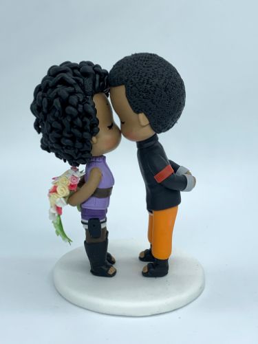 Picture of Naruto & Hinata Wedding Cake Topper, Handmade Cosplay Couple Figurine
